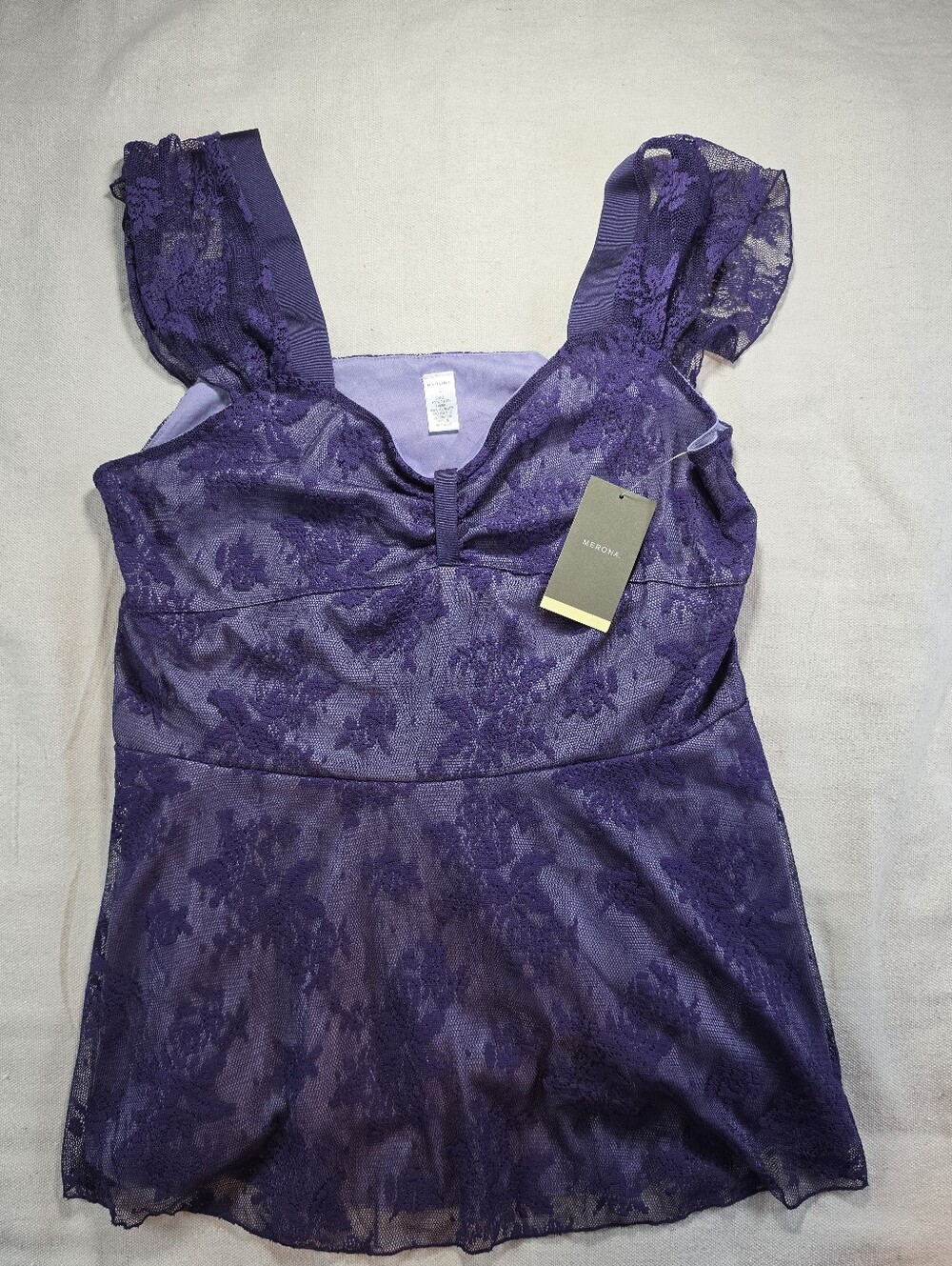 NWT Women's Purple Lace Camisole Top - Brand: Merona